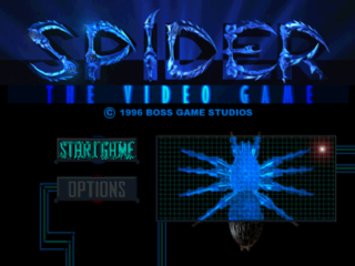 Spider: The Video Game title screen for Playstation